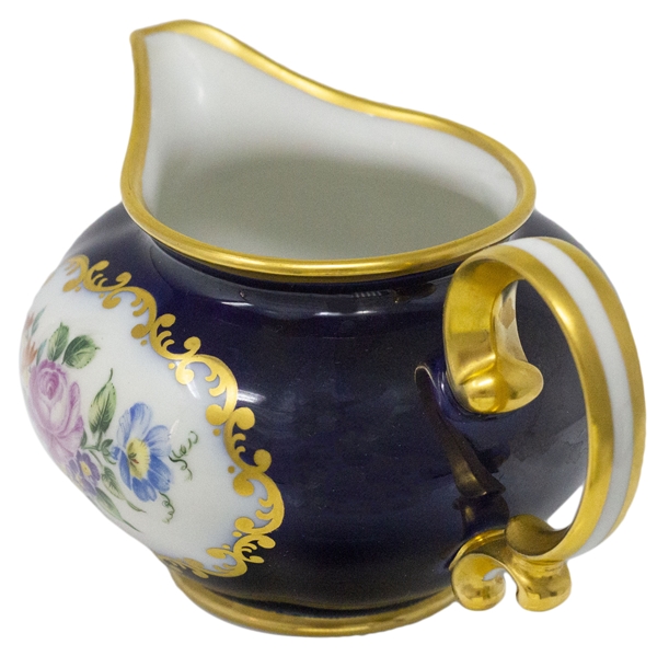 Margaret Thatcher Personally Owned China -- Creamer in a Navy Blue Floral Pattern